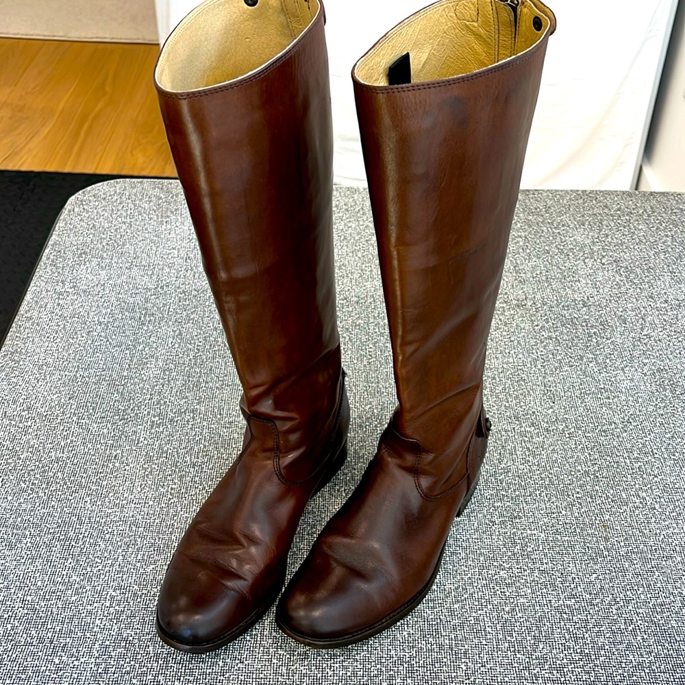 Frye zip-back riding boots, size 8